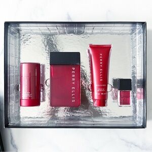 Perry Ellis 4-Piece Set BOLD RED For Men, New in Box